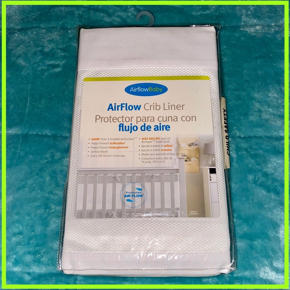 Airflow Baby White Mesh Crib Liner BRAND NEW 🩷